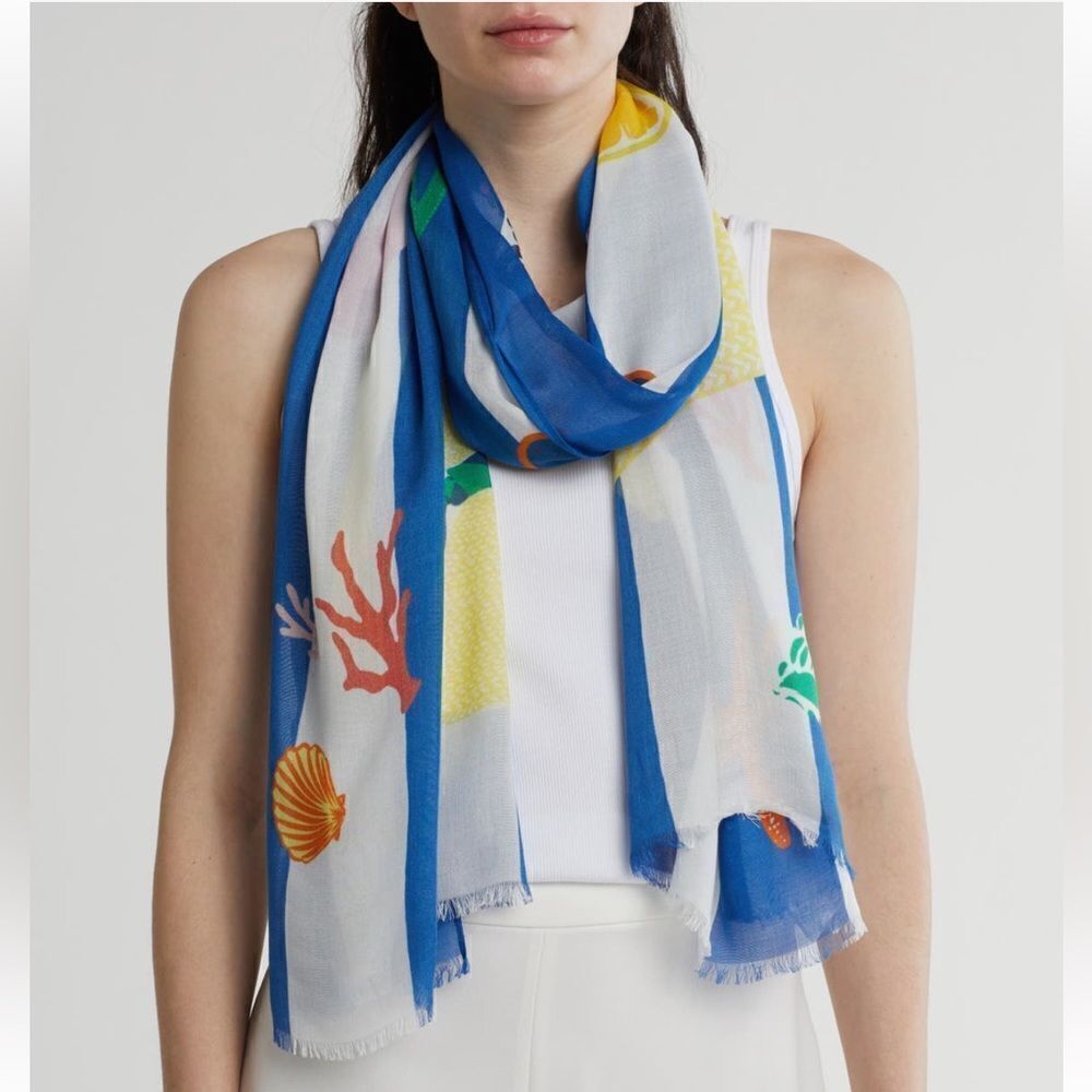 NWT Kate Spade beach oblong scarf 75”x26”